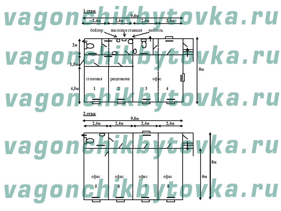 Двухэтажный офис модульный из БК Двухэтажный офис модульный из БК